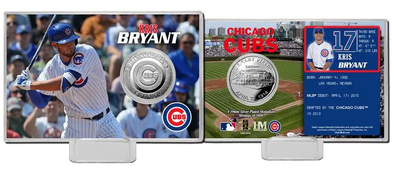 Highland Mint Chicago Cubs Kris Bryant Silver Coin Card 1