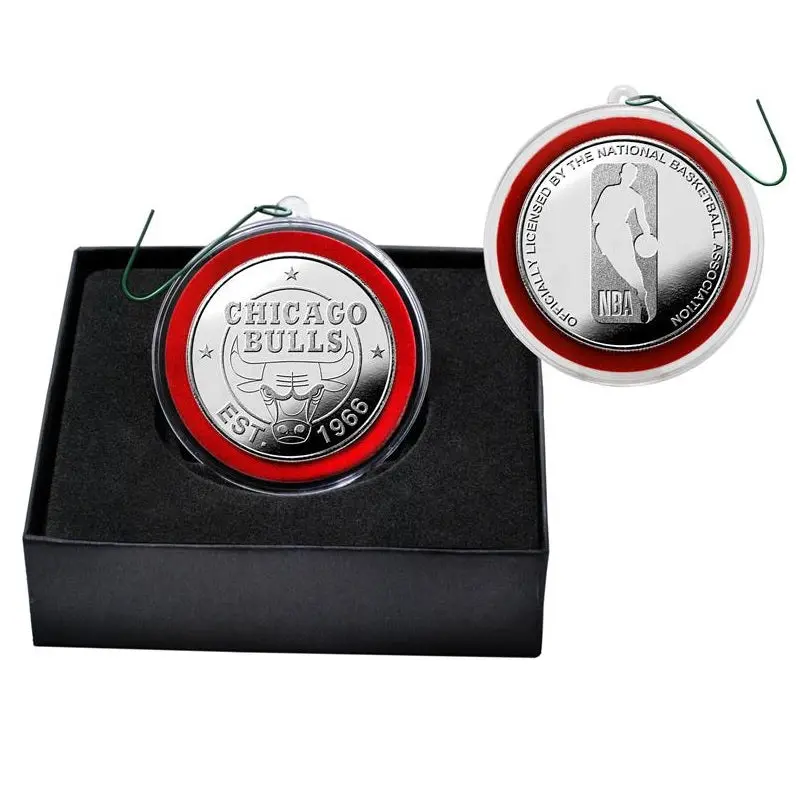 Highland Mint Nba Chicago Bulls Silver Coin Ornament Collectible 1