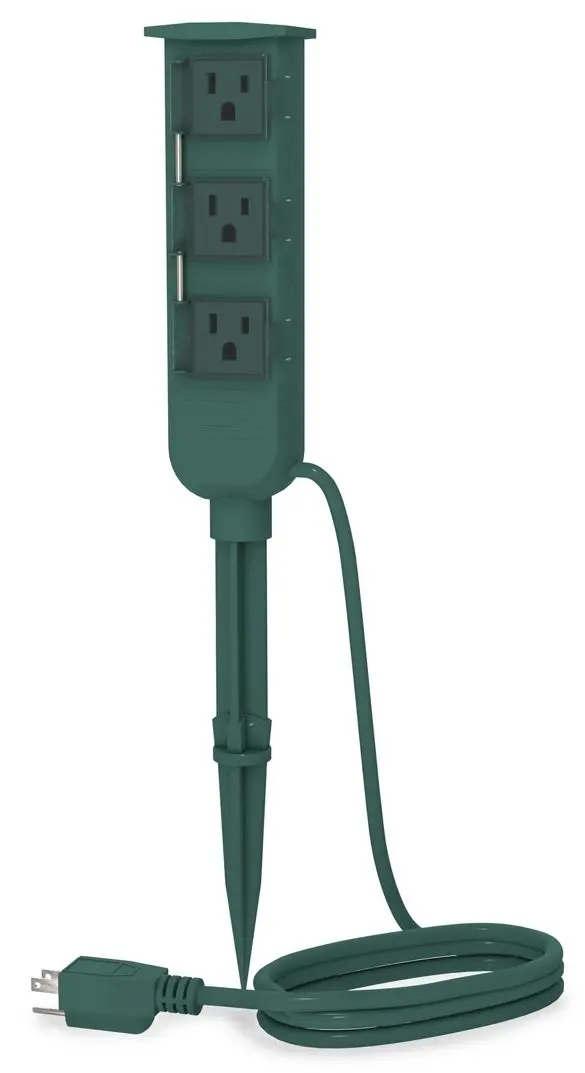 Stanley Mini 3-Outlet Plug Stake Power Center 1