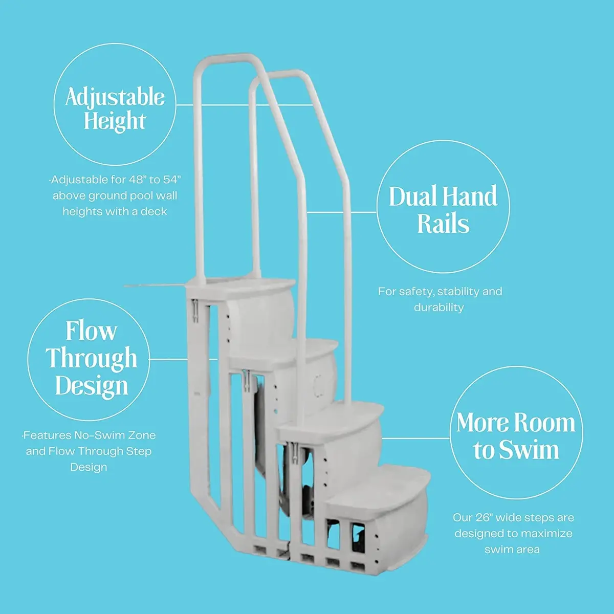 Istep Deck Entry Steps Ladder For Above Ground Swimming Pool 1