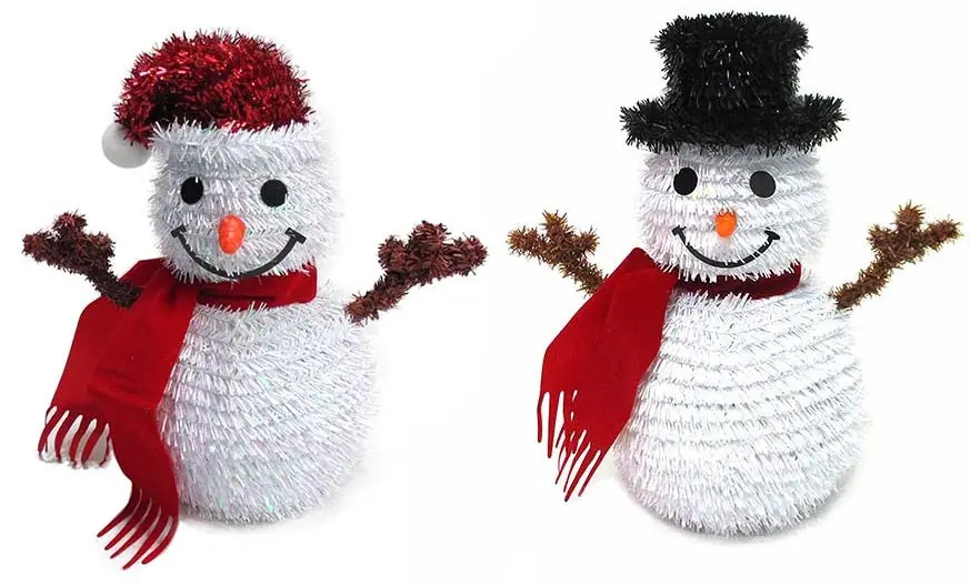 3D Tinsel Snowman Tabletop Decoration 1