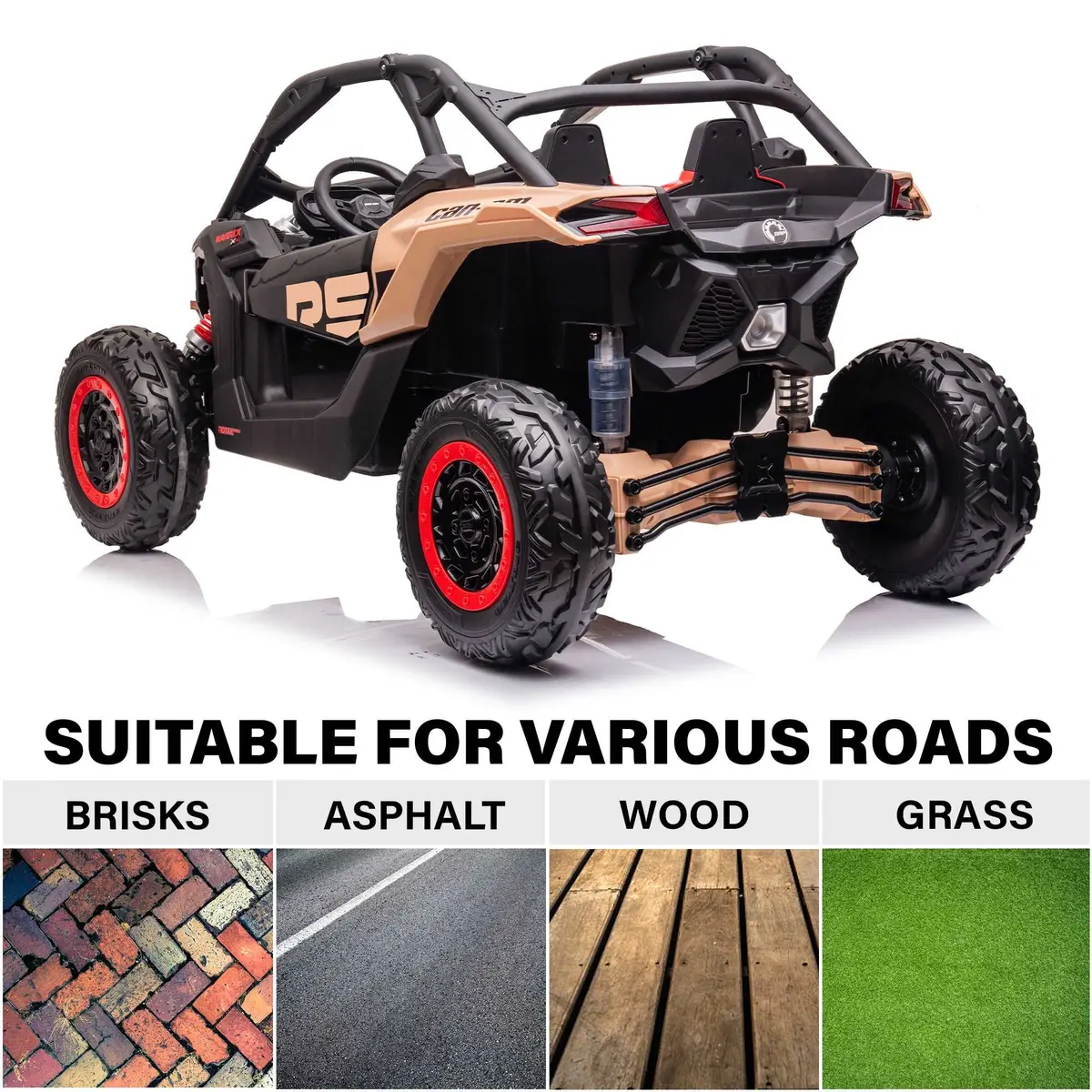 Officially Licensed Can-Am Maverick 24V 4Wd Kids Utv – 2 Seater Ride-On Buggy With Eva Tires 5