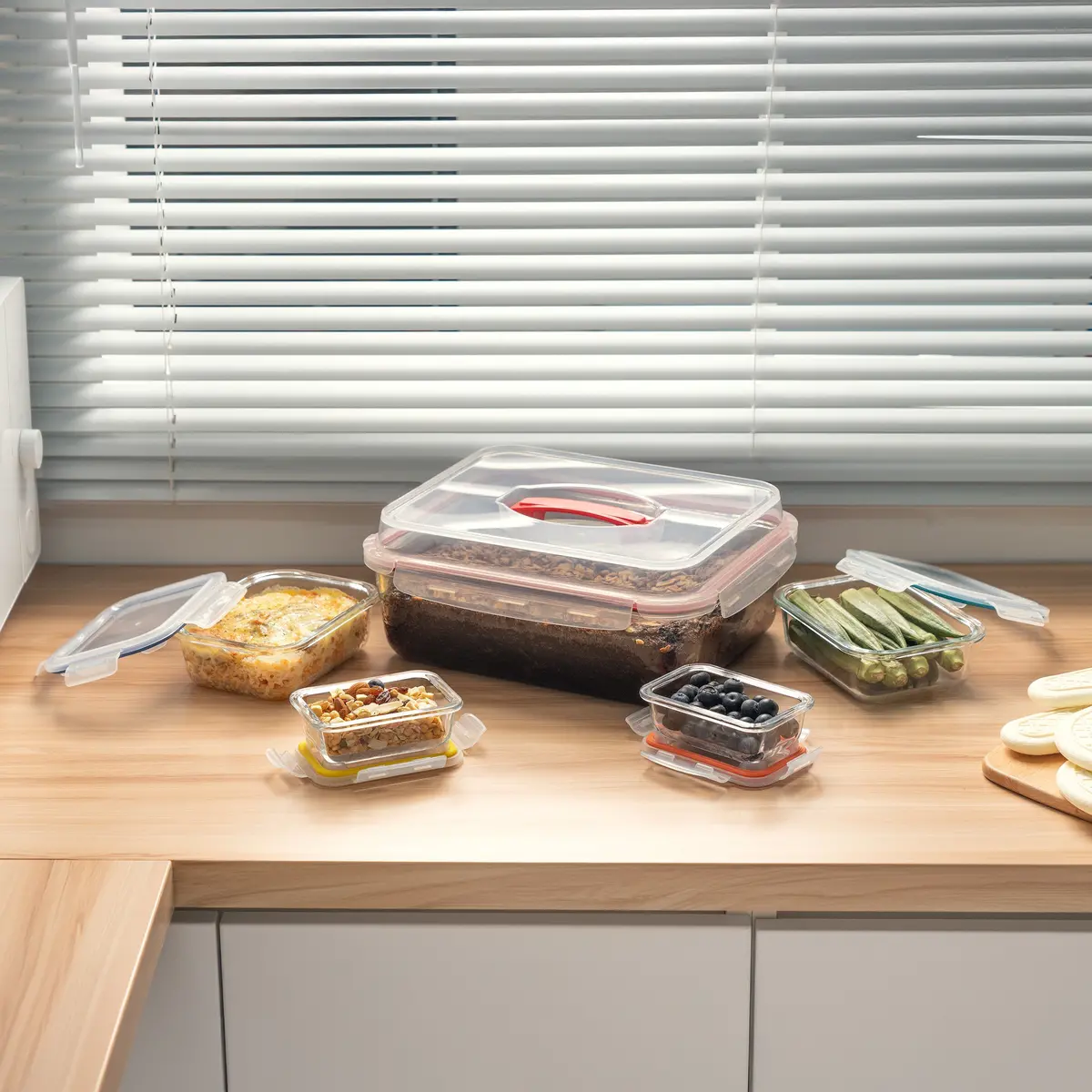 Genicook Bake & Carry Glass Set (5 Containers, Vanilla) 2