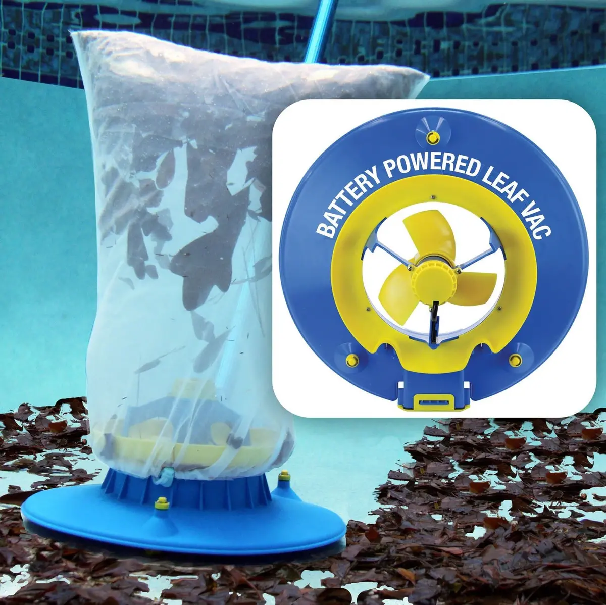 Swimming Pool Blaster Battery-Powered Hoseless Leaf Vacuum 1