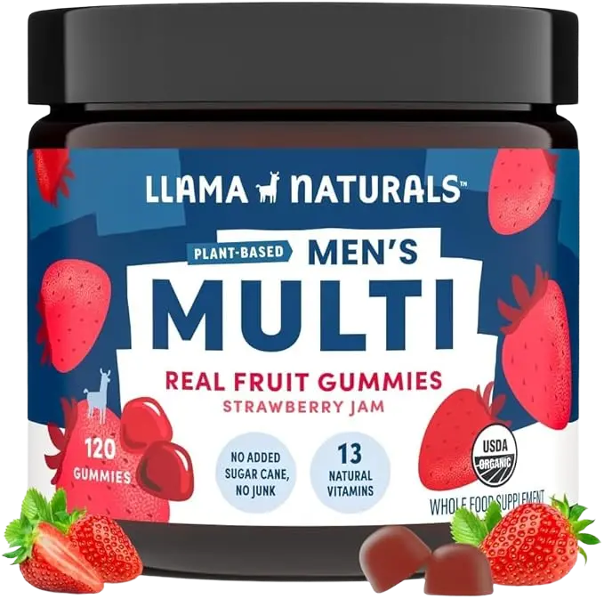 Llama Naturals Mens Multivitamin Gummies - Strawberry (120Ct) 1