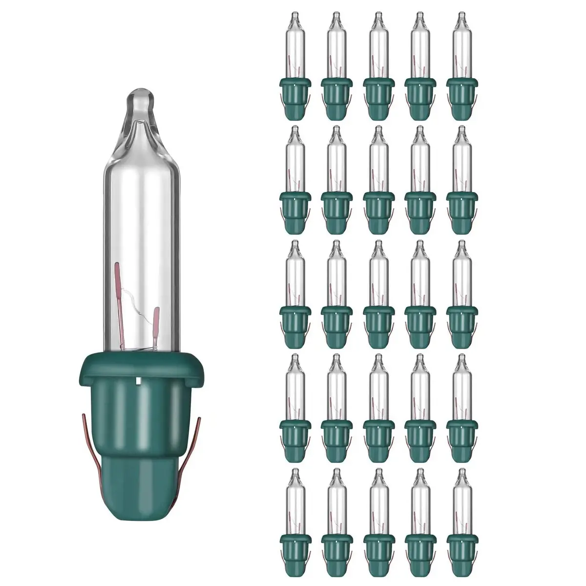 Set Of 25 Replacement 2.5 Volt Clear Miniature Christmas Light Bulbs 1
