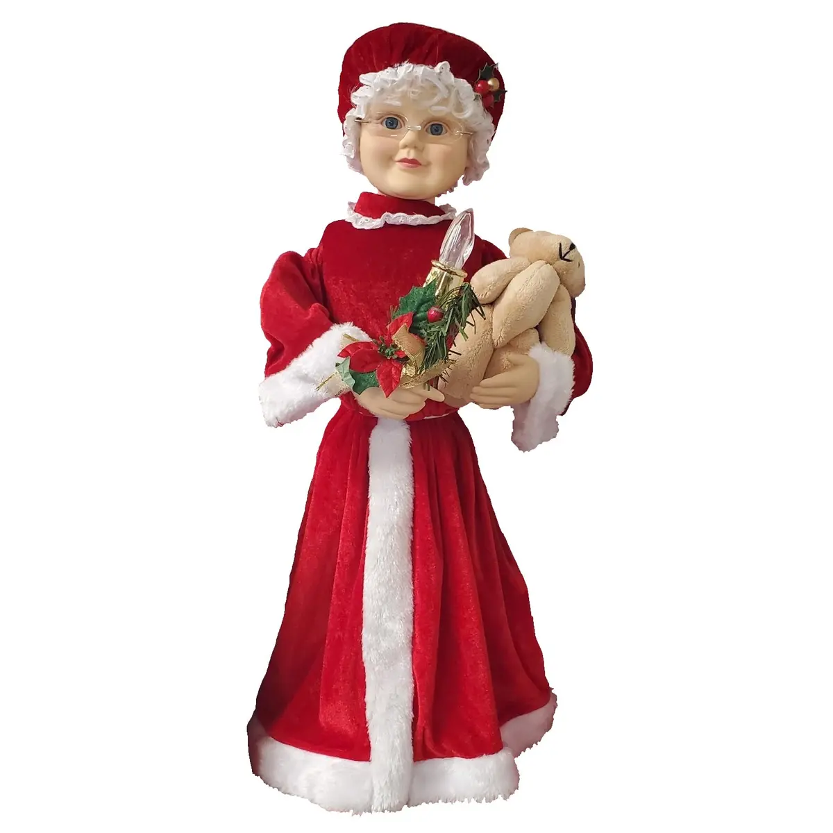 24" Animated Mrs. Claus With Lighted Candle 1