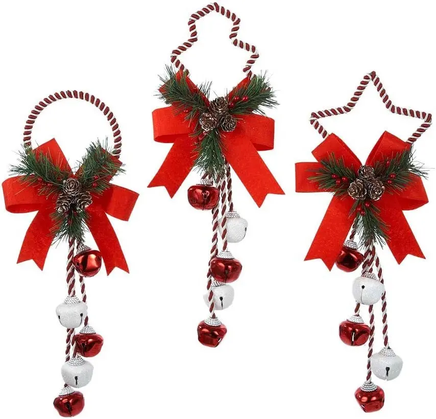 14.5" Peppermint Twist Jingle Bell Door Hanger 1