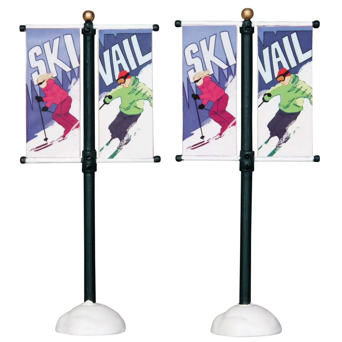 Lemax Vail Village Accessories: Street Pole Banner, Set Of 2 #24496 1
