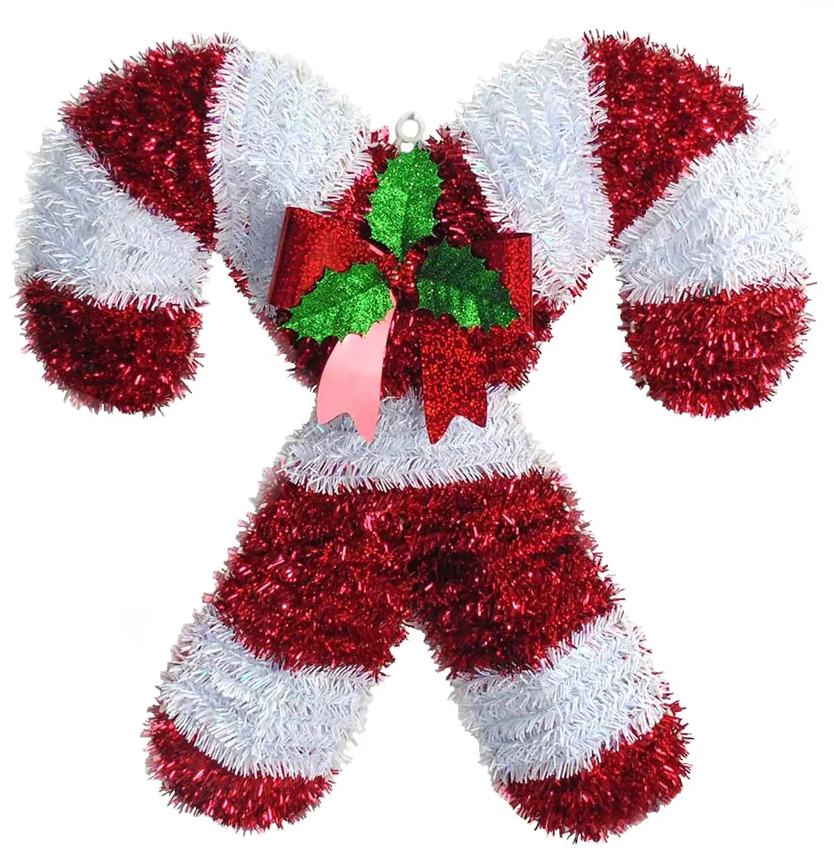 18" 2D Tinsel Double Candy Cane Wreath 1