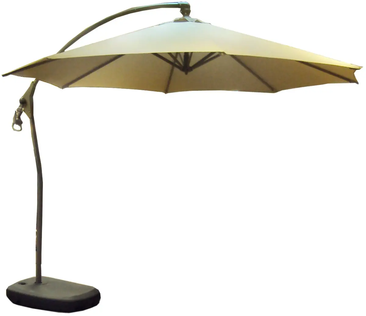 10' Octagon Offset Champagne Frame Umbrellas With Base 1