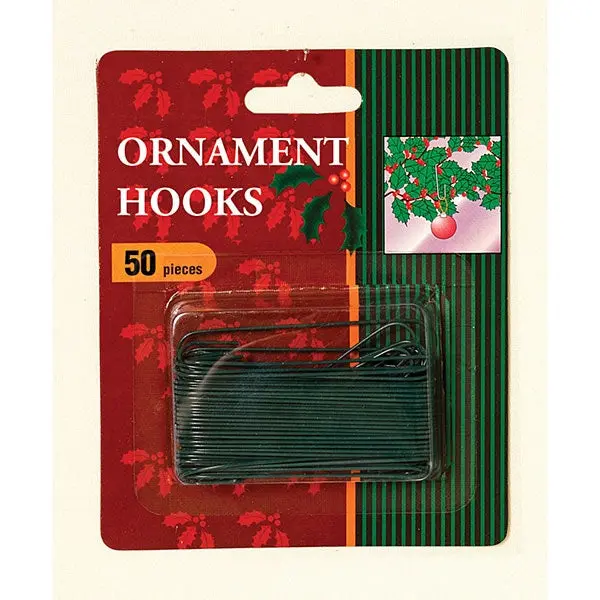 Pack Of 50 Green Ornament Hooks 1