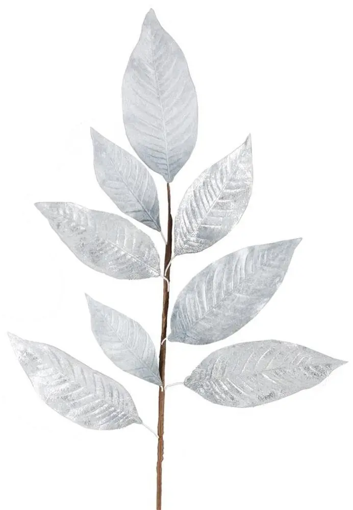 27" Silver Magnolia Leaf Floral Pick 1