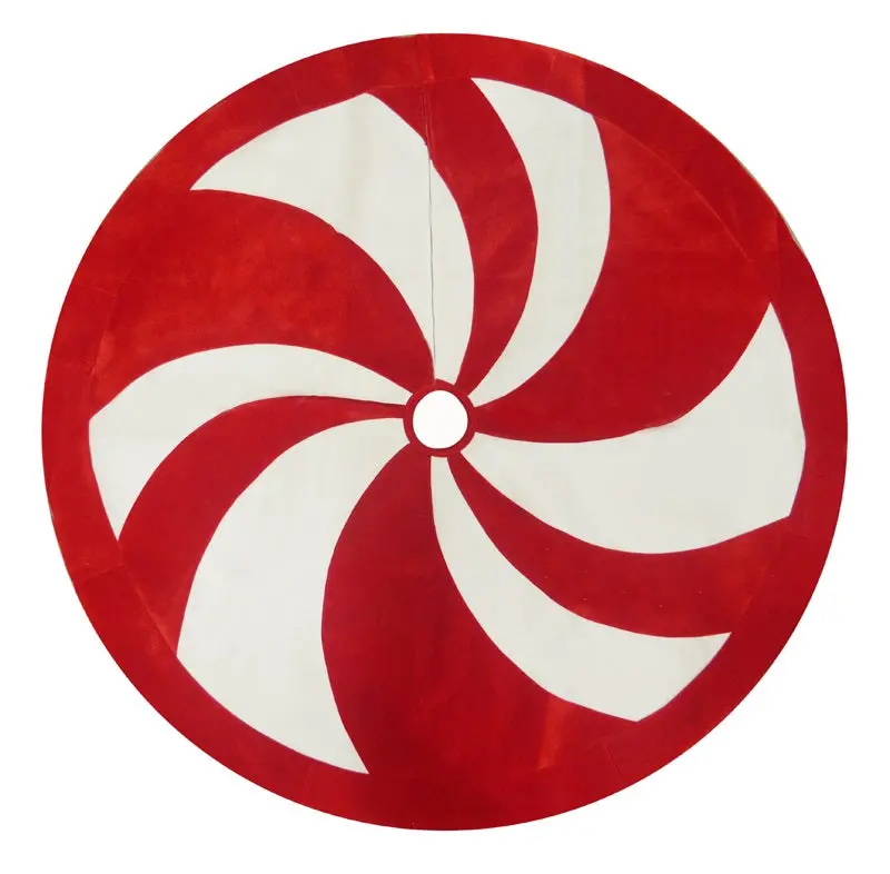 48" Peppermint Swirl Christmas Tree Skirt 1