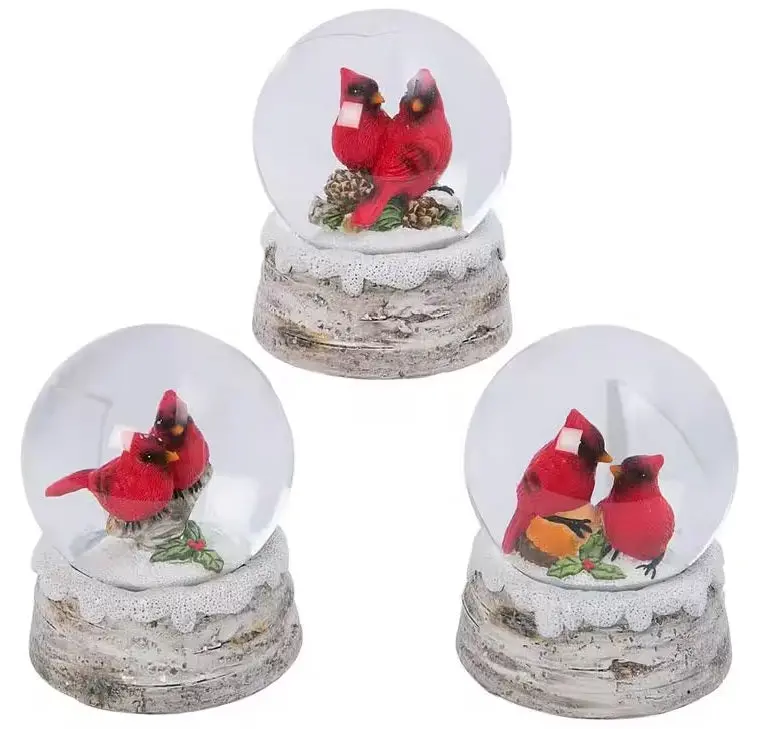 4.3" Cardinal Water Globe Winter Decoration 1