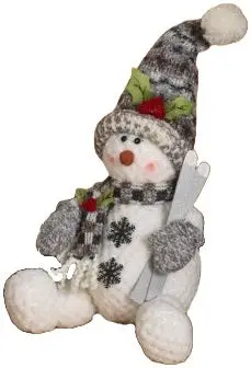 12" Plush Holiday Sitting Snowman 2