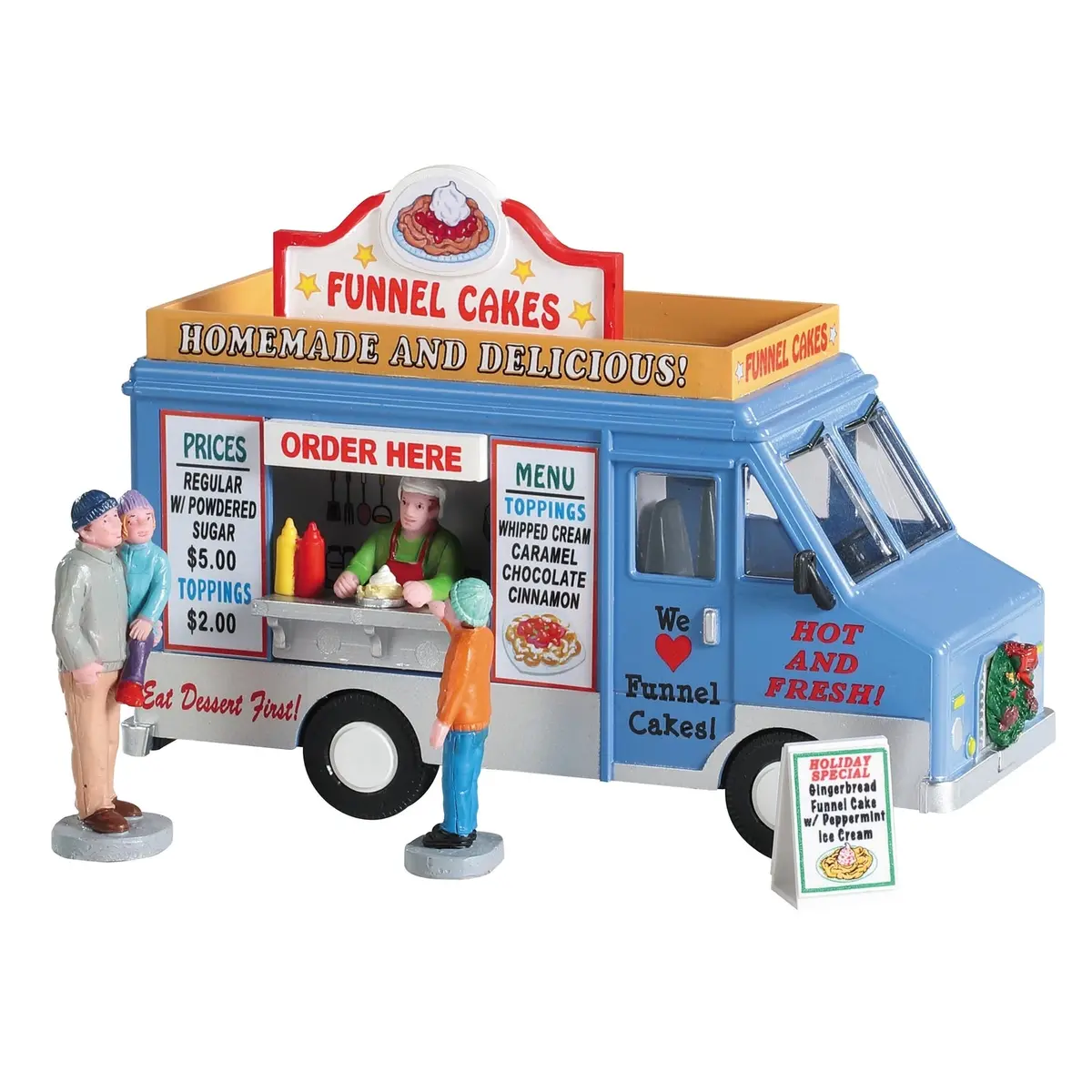 Lemax General Collectible Table Pieces: Funnel Cakes Food Truck, Set Of 4 #93420 1