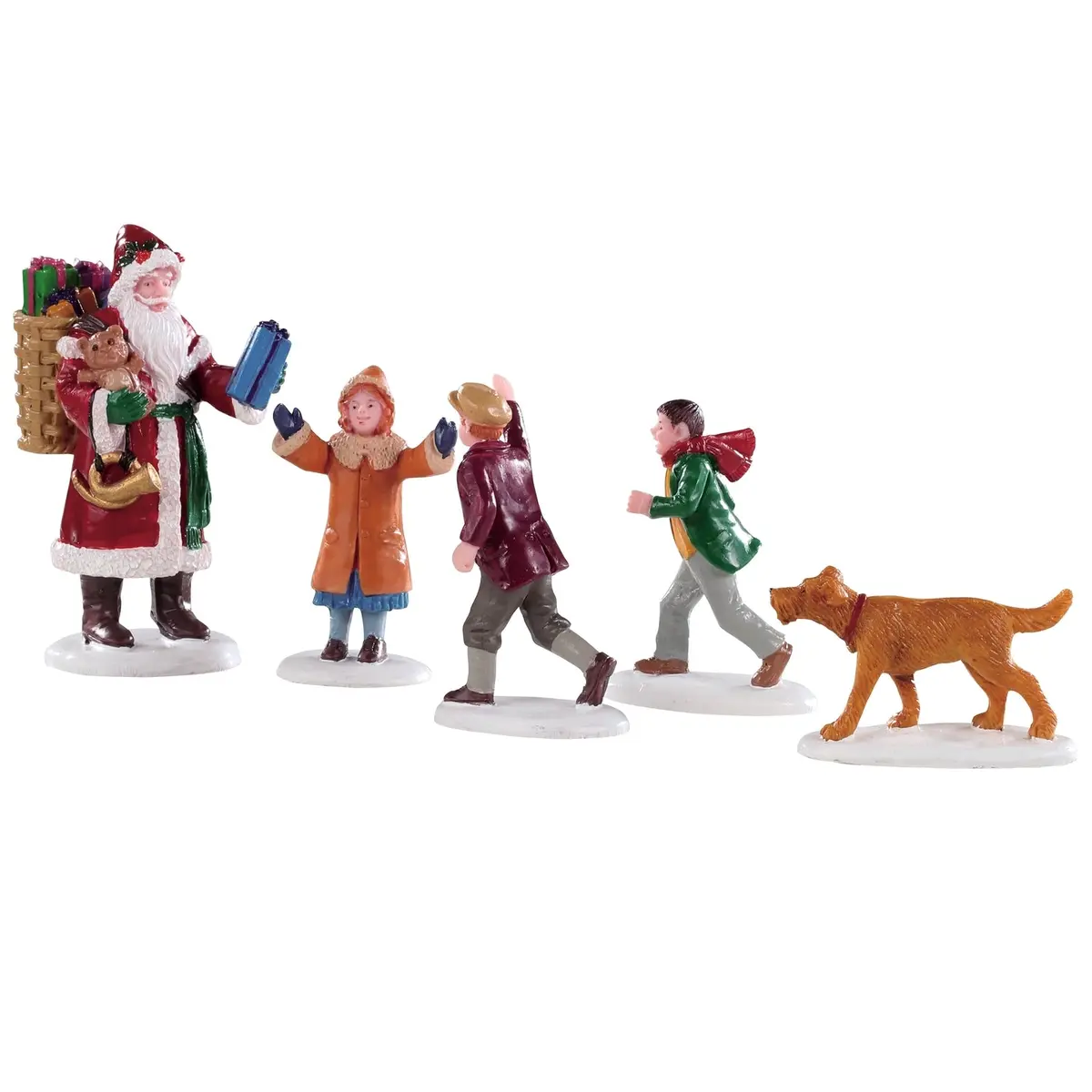 Lemax Caddington Village Figurines: Papa Christmas!, Set Of 5 #92745 1