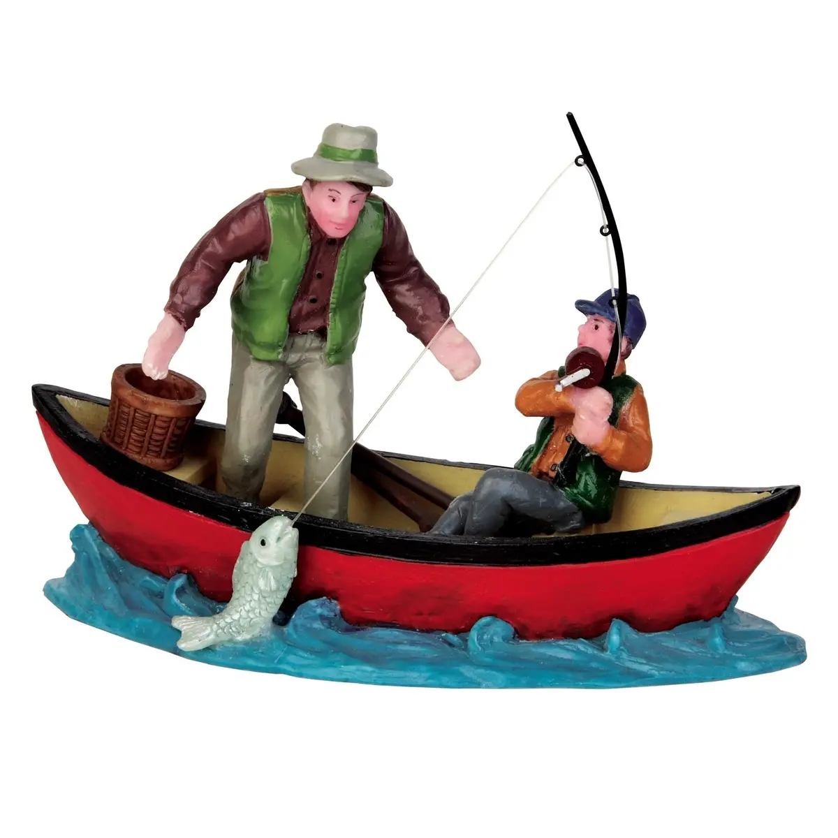 Lemax Plymouth Corners Figurine: Canoe Catch #52344 1