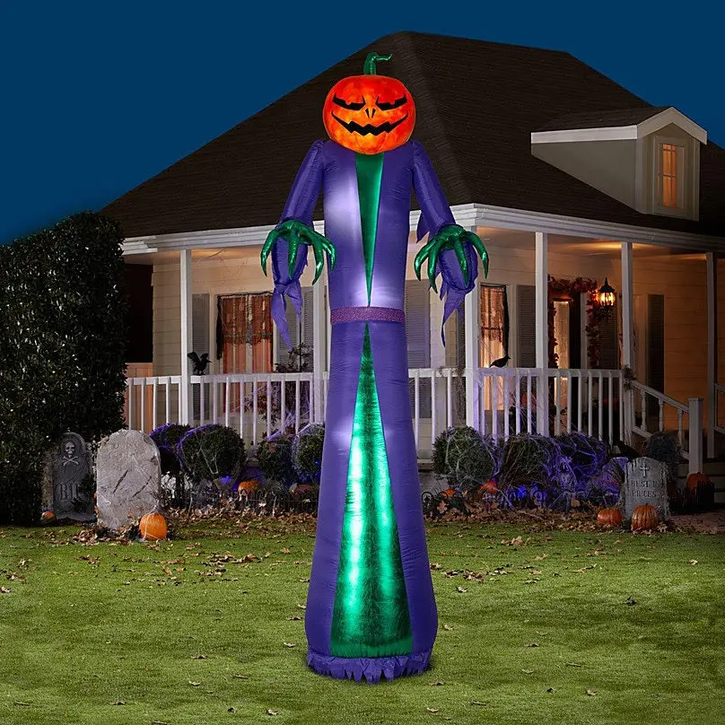 7' Airblown® Inflatable Projection Fire & Ice™ Jack-O'-Reaper By Gemmy 1