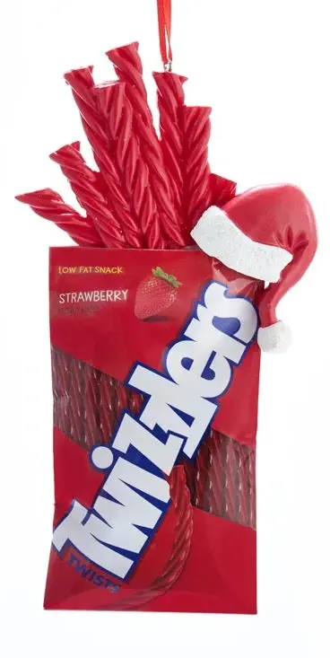 5.75" Hershey's™ Twizzlers With Santa Hat Ornament 1