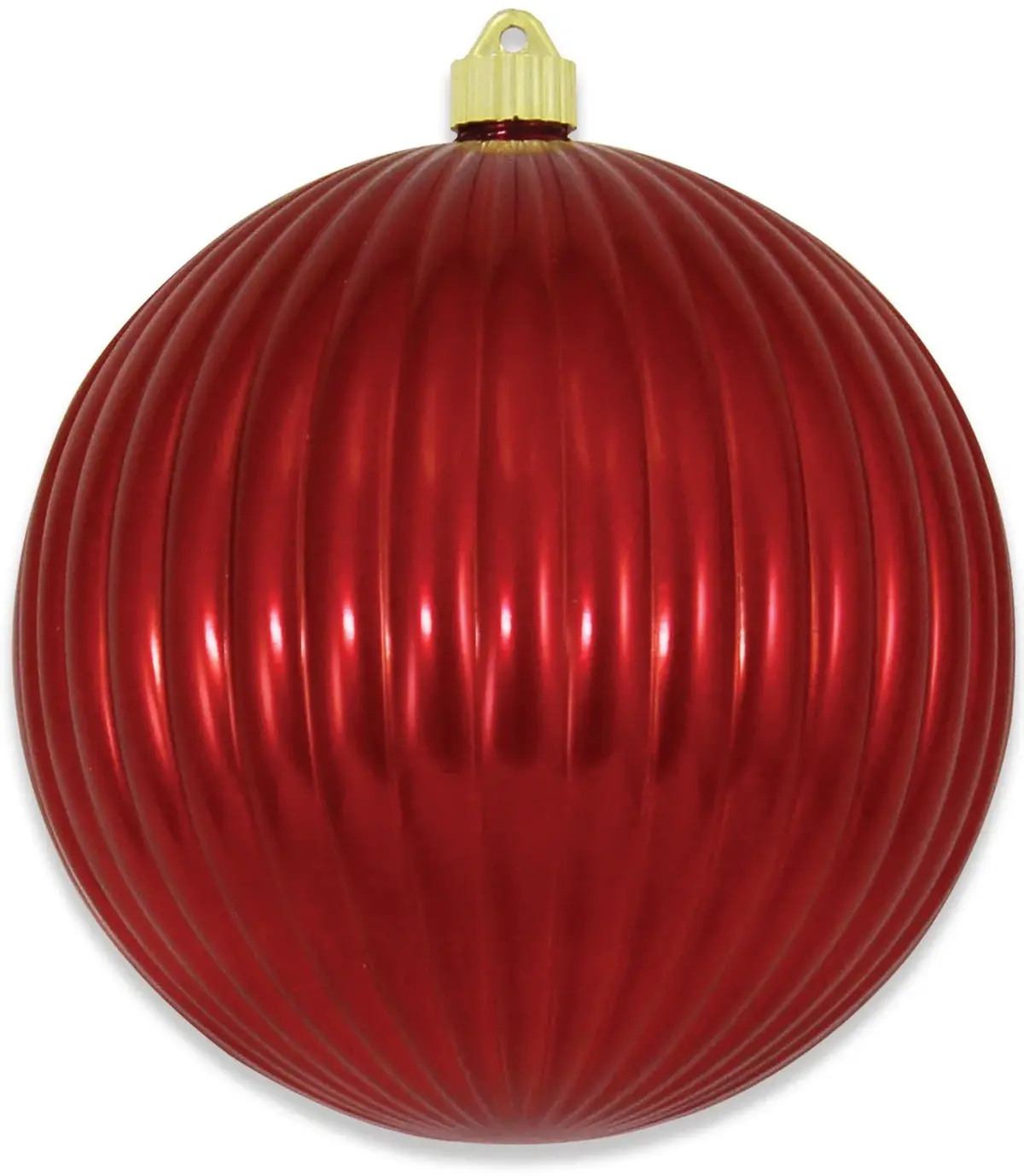 200Mm Sonic Red Shatterproof Ripple Ball Ornament 1