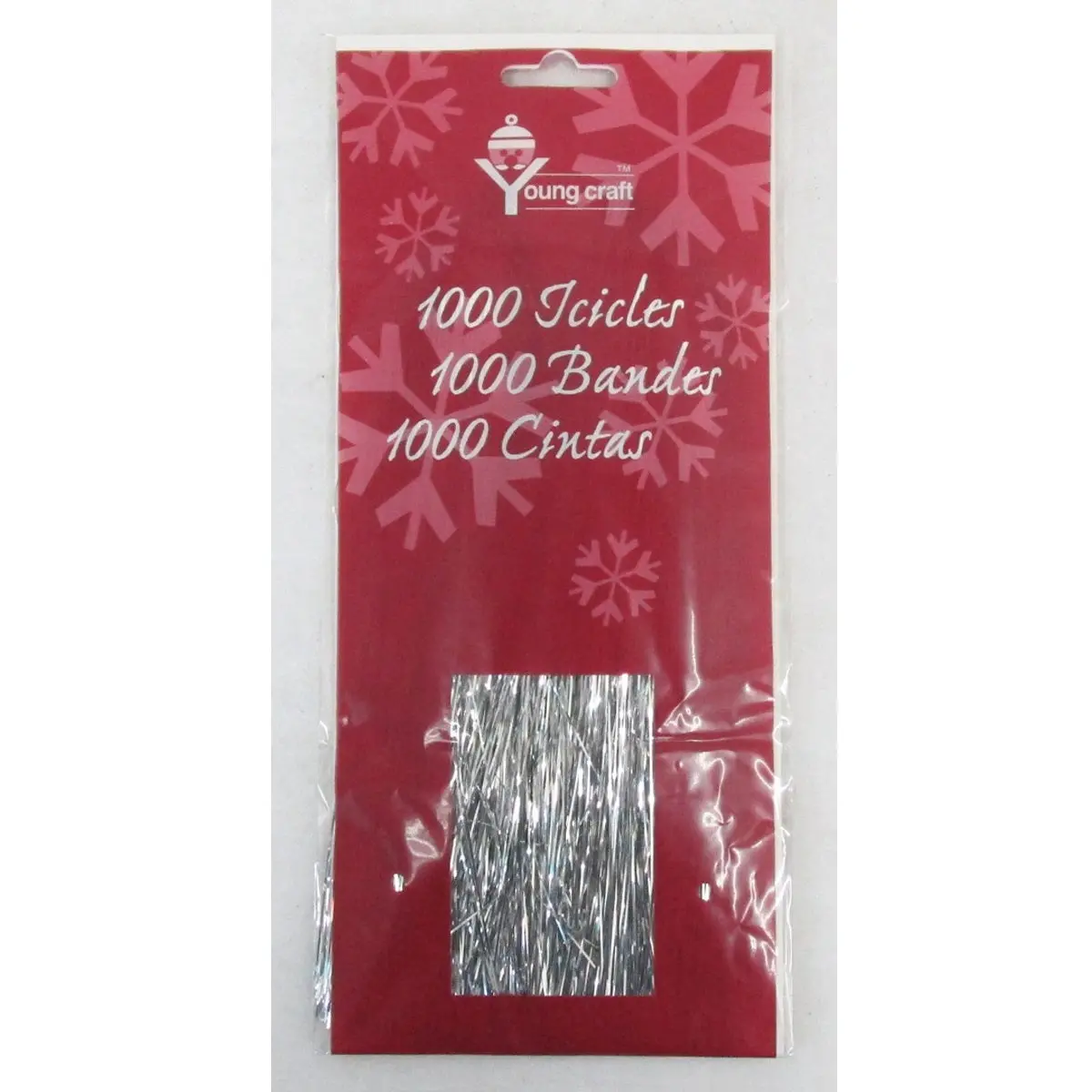18" Thin Silver Tinsel Icicles 1