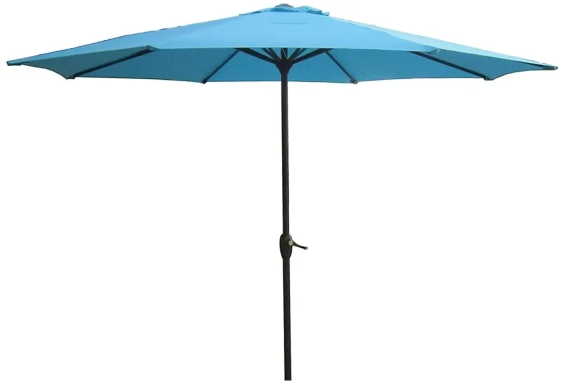 9' Market Black Frame Blue Canopy Umbrella 1