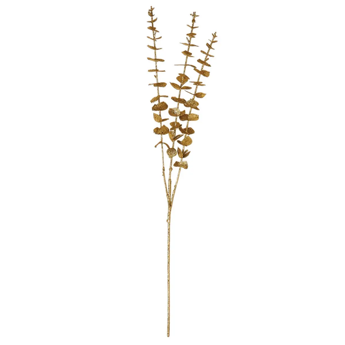 33" Champagne Glitter Eva Eucalyptus Floral Pick Spray Branch 1