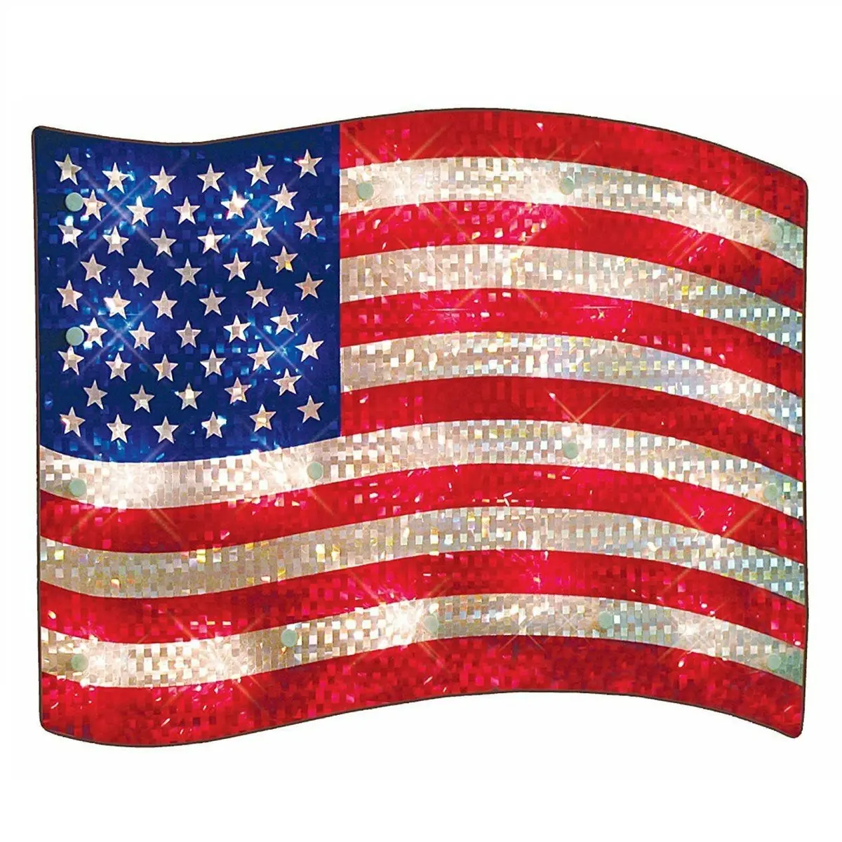 Shimmering Lighted American Flag Decoration 1