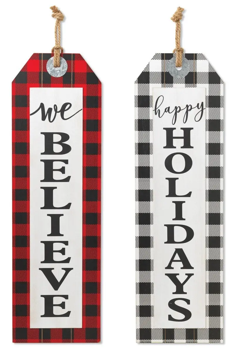 36" Wooden Holiday Wall Hanging Sign 1