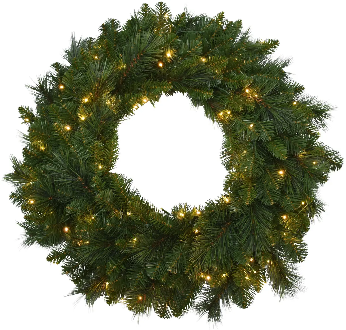 30" Mountain Spruce Wreath With 100 Starry Warm White Led Lights 1