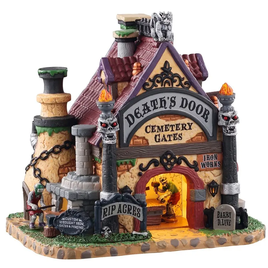Lemax Spooky Town Death's Door Cemetery Gates #05614 1