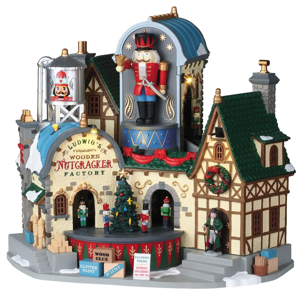Lemax Caddington Village Sights & Sounds: Ludwig's Wooden Nutcracker Factory #95463 1