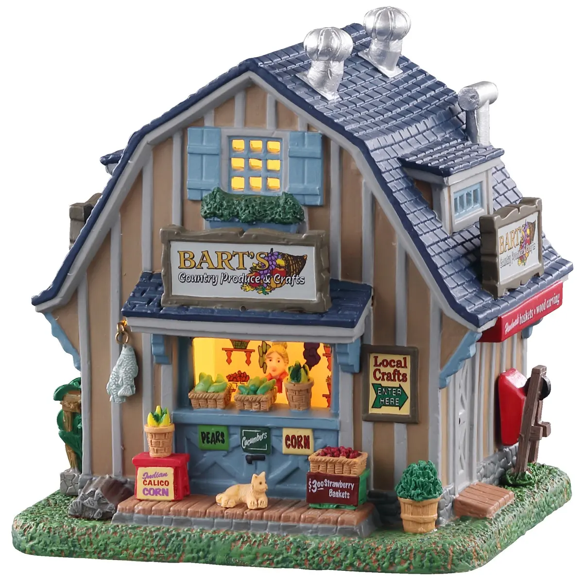 Lemax Harvest Crossing Lighted Building: Bart's Country Produce & Crafts #05663 1