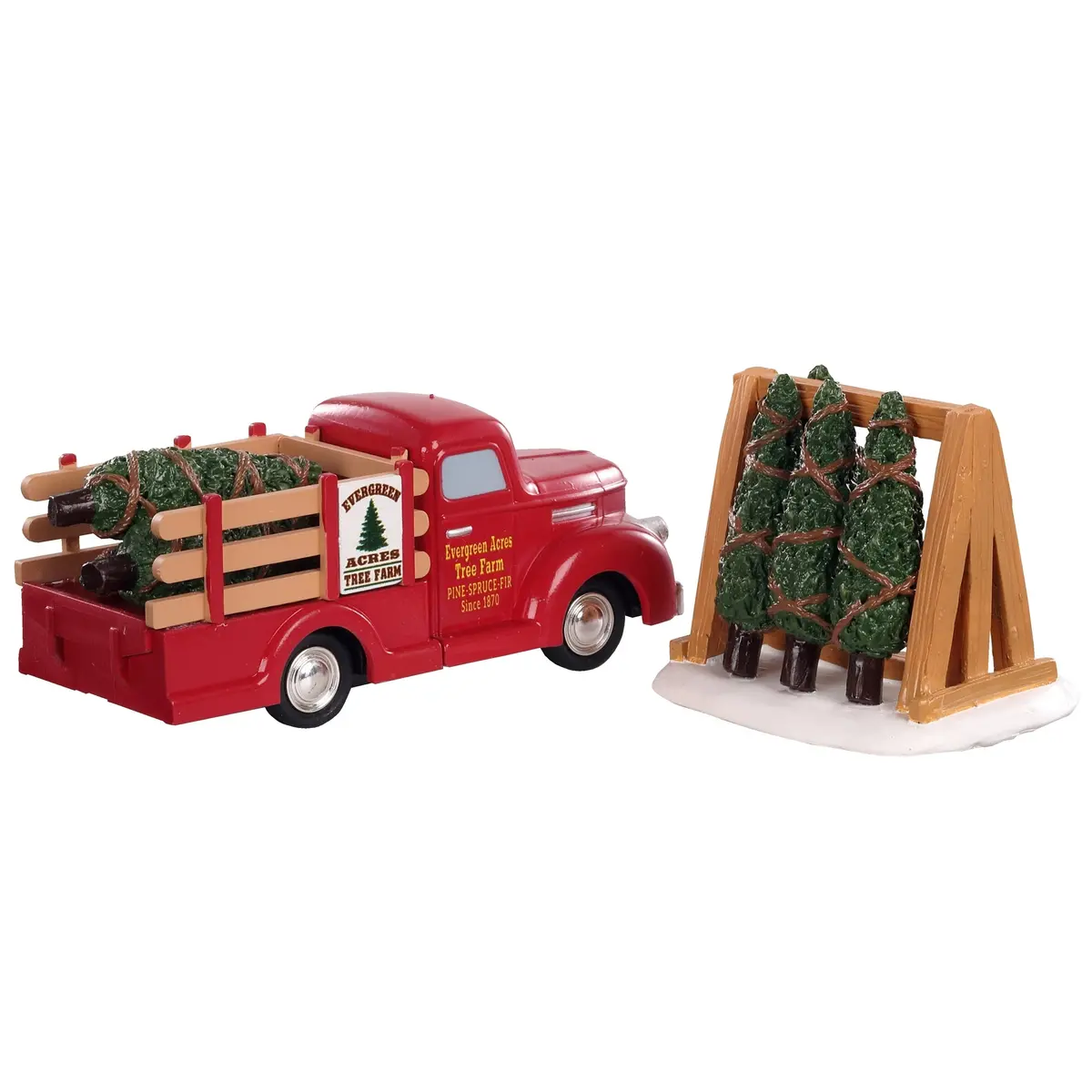 Lemax Vail Village Table Pieces: Tree Delivery, Set Of 2 #93423 1