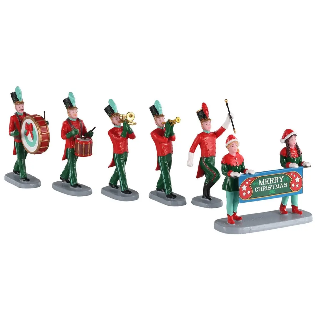 Lemax Caddington Village Table Pieces: Christmas On Parade, Set Of 6 #03515 1