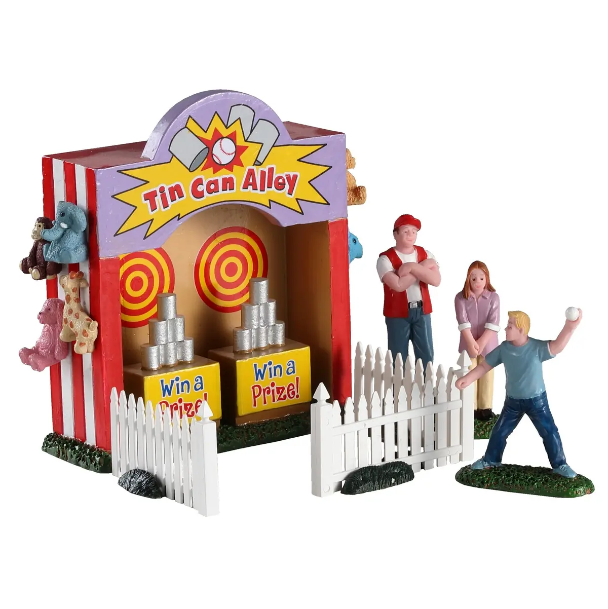 Lemax Carnival Table Pieces: Tin Can Alley, Set Of 7 #93429 1