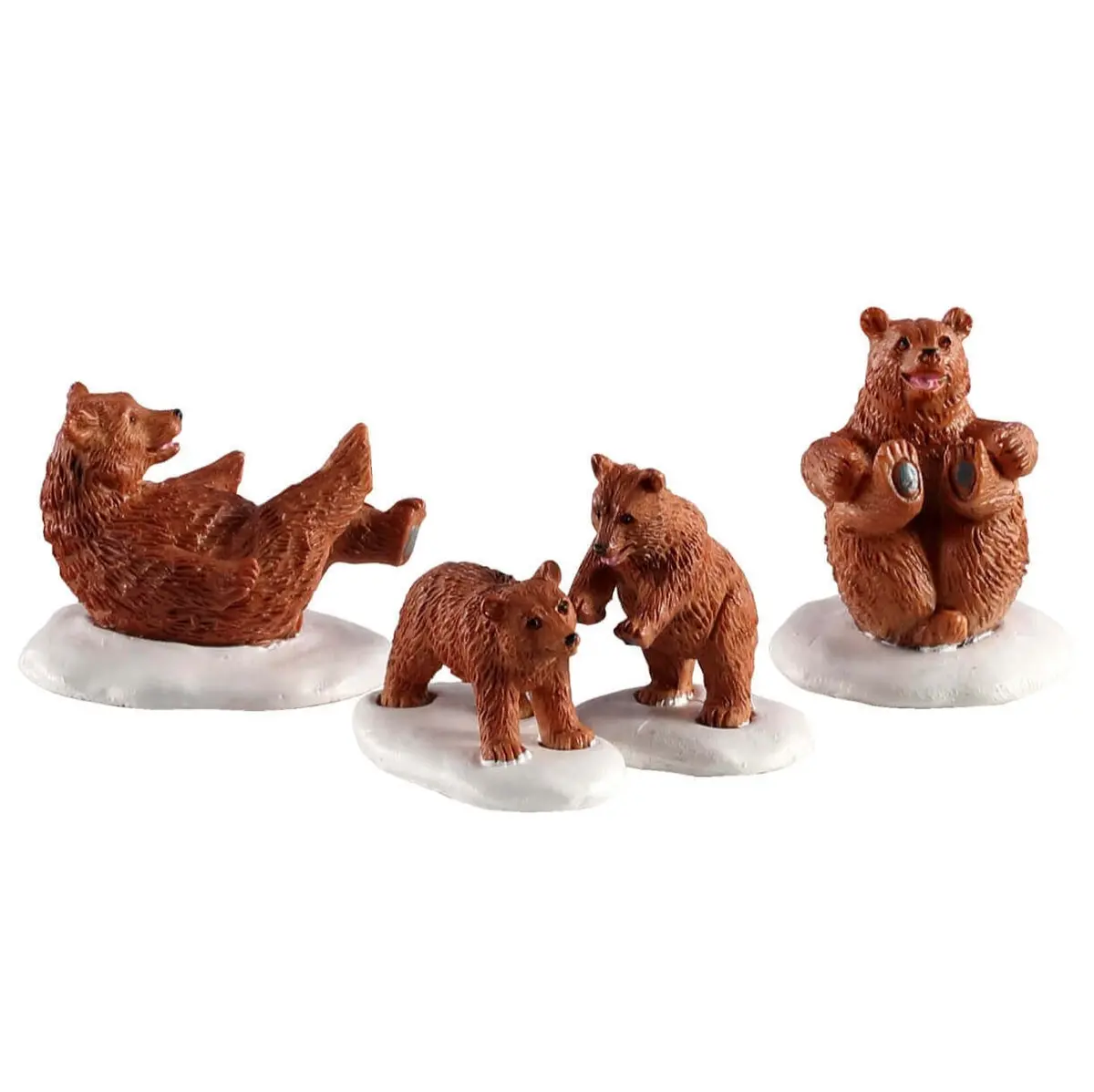 Lemax Vail Village Figurines: Bear Family Snow Day, Set Of 4 #02943 1