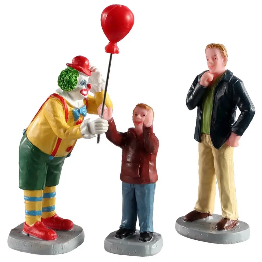 Lemax Carnival Figurines: Friendly Clown, Set Of 3 #02953 1