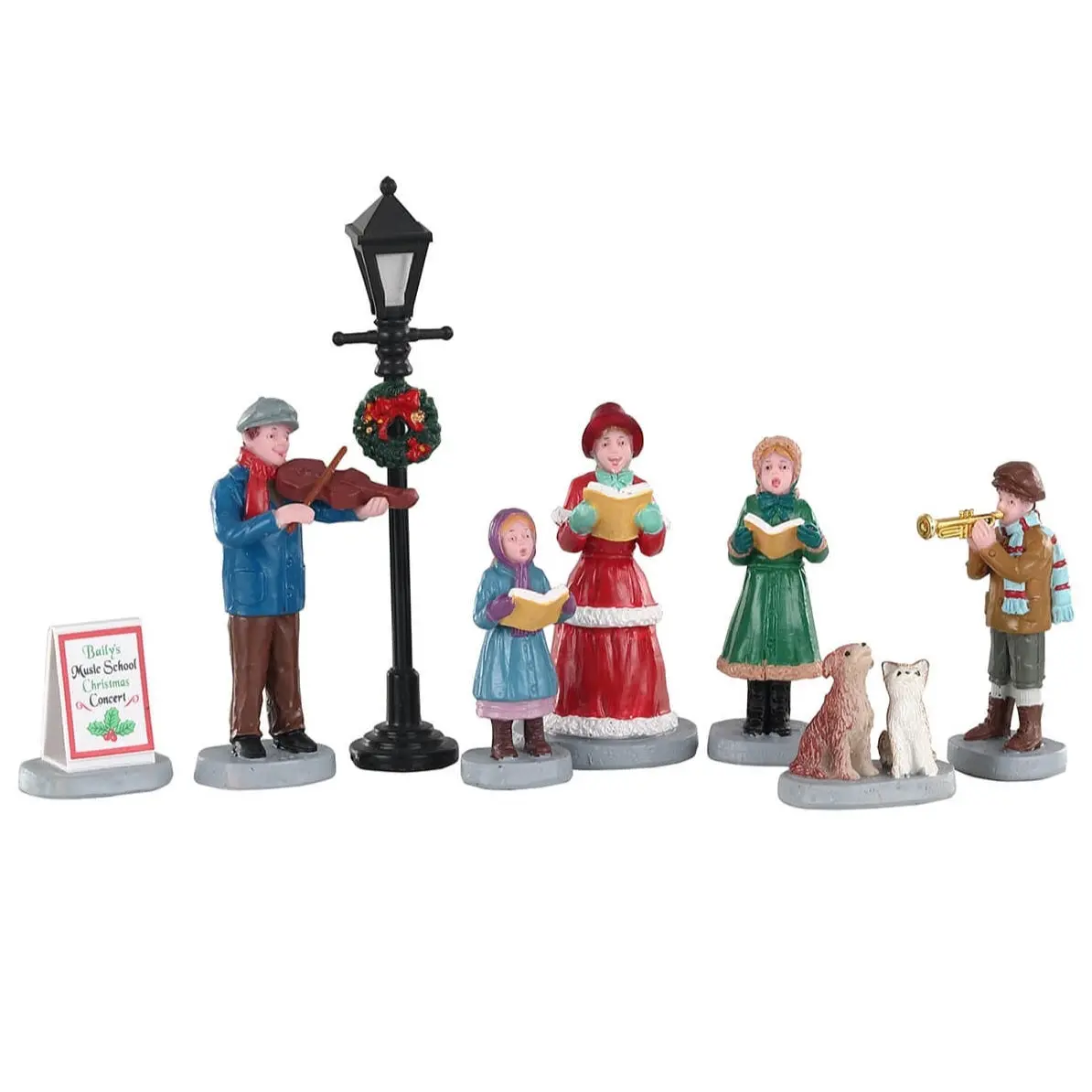 Lemax Caddington Village Figurines: Baily's Music School Carolers, Set Of 8 #02949 1