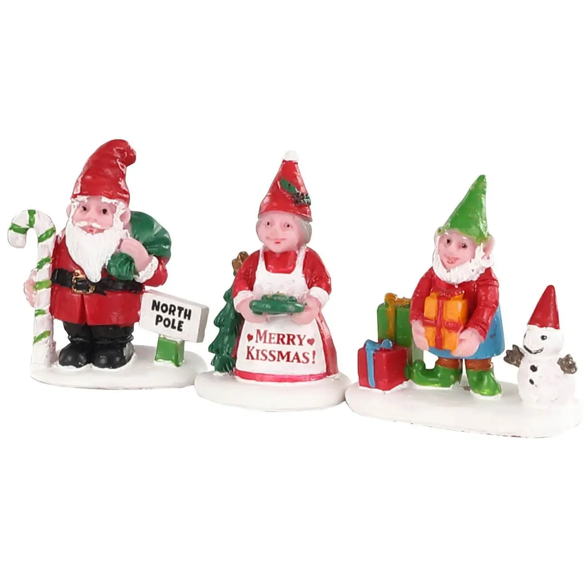 Lemax General Collectible Accessories: Christmas Garden Gnomes, Set Of 3 #04739 1