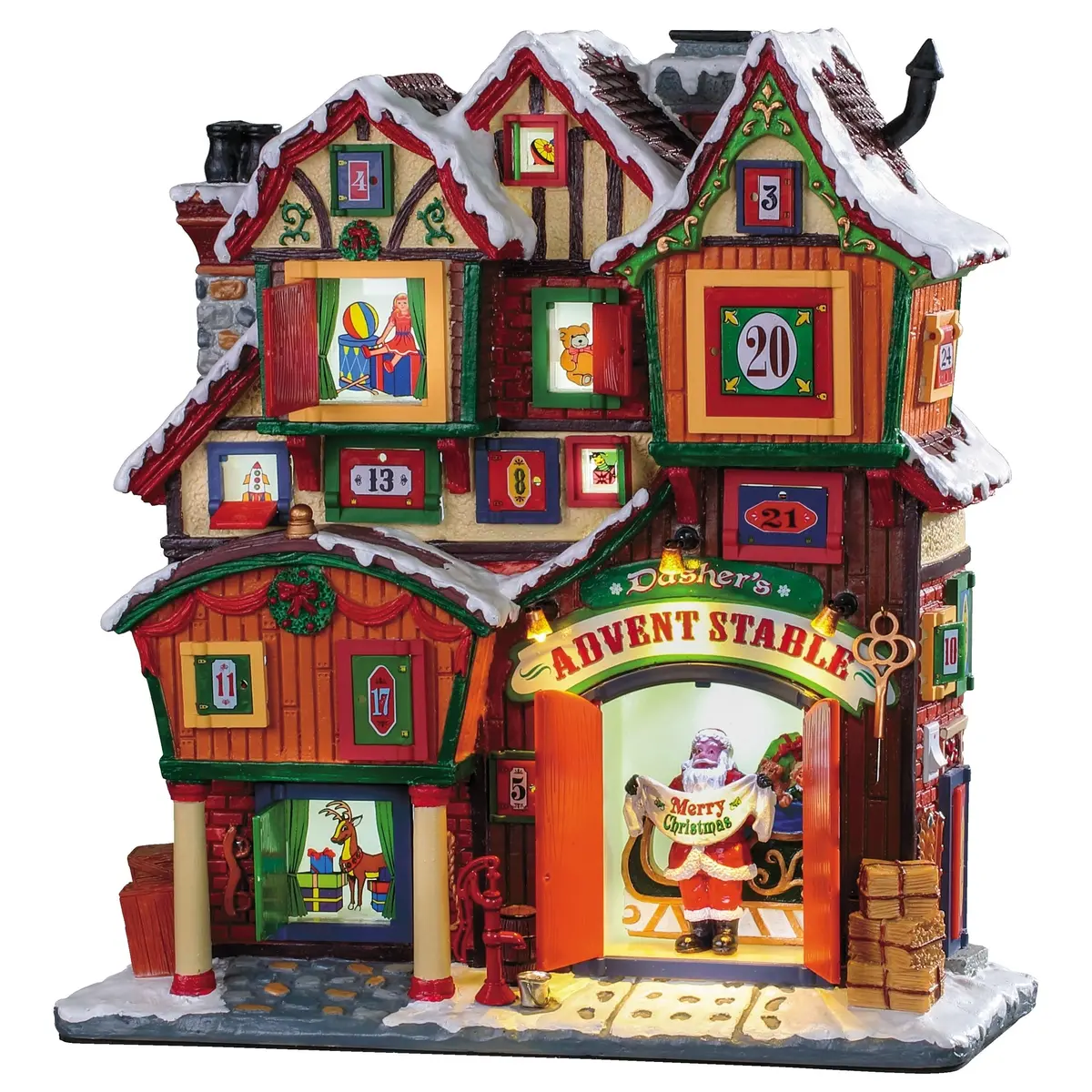 Lemax Caddington Village Facade: Dasher's Advent Stable #95569 1
