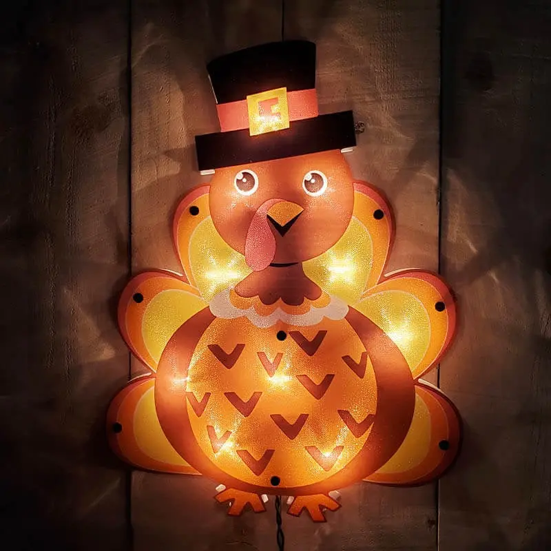 Harvest Shimmer Lighted Turkey Ornamental 1