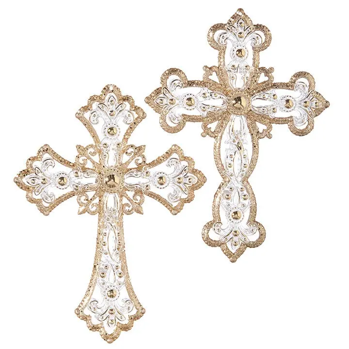5" Star Of Wonder Jeweled Cross Ornament 1