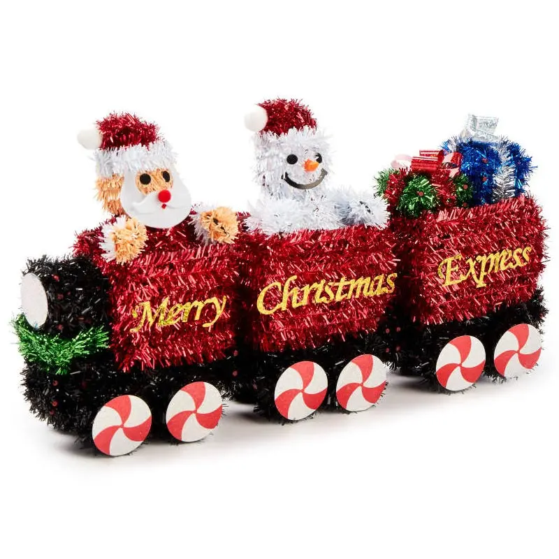 3D Tinsel Christmas Train Holiday Decoration 1