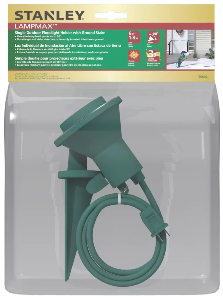 Stanley Lampmax™ Single Outdoor Floodlight Holder With Ground Stake 1