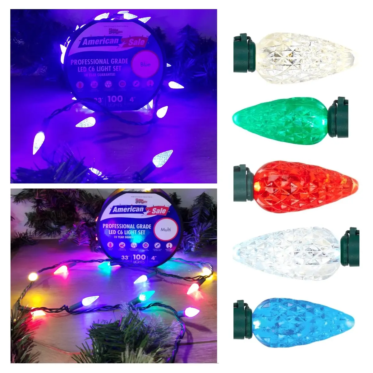 Set Of 100 Professional Grade Twice Bright C6 Led Lights 1
