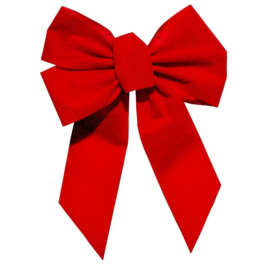 10" X 13" Red Velvet 5-Loop Christmas Bow 1