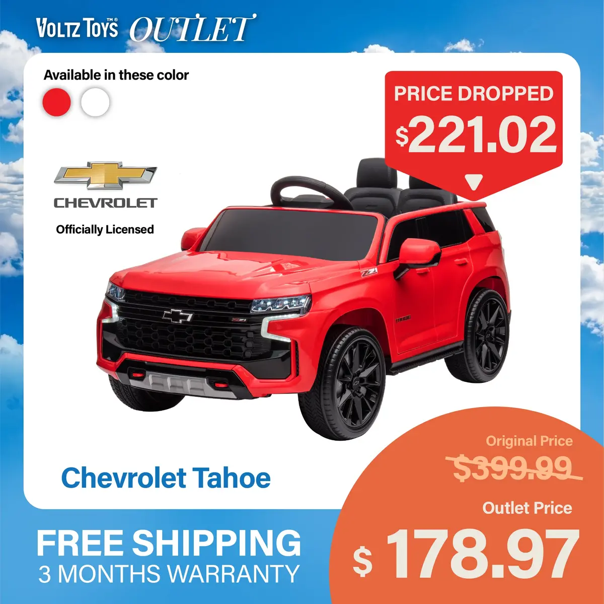 Chevrolet Tahoe 12V Kids Ride On Car With Remote Control, Licensed 1